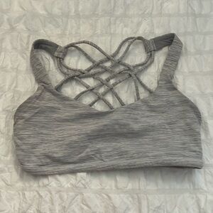Lululemon Gray Striped Sports Bra